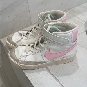 Nike White and Pink Kids' High-Tops